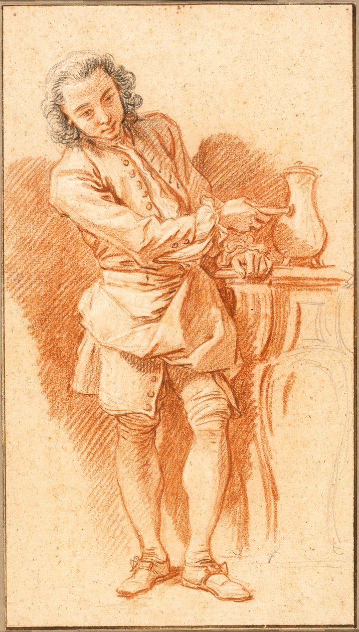 Estudo de um arrumador com cafeteira de François Boucher