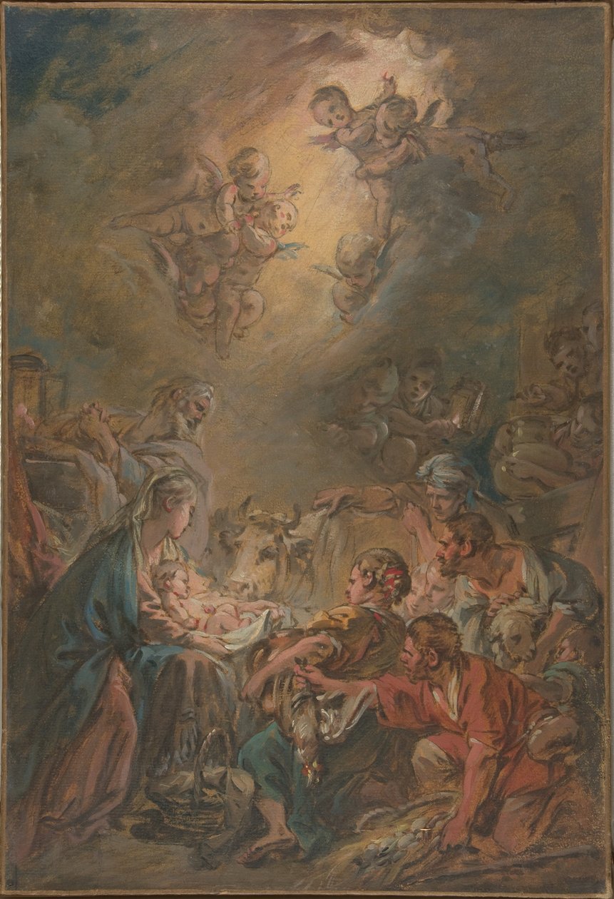 A Adoração dos Pastores de François Boucher