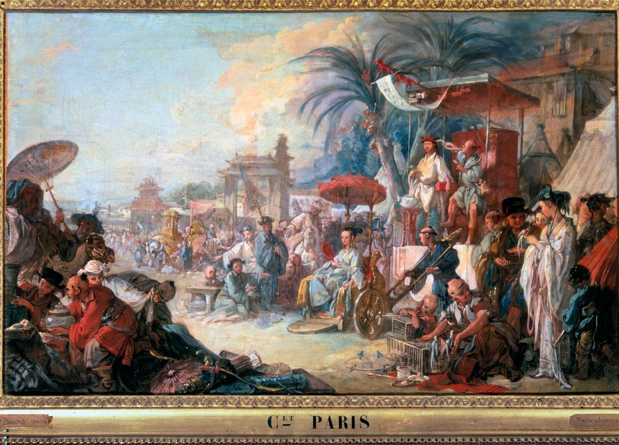 The Chinese Fair Painting by François Boucher (1703-1770) 1740 Besancon, Museum of Fine Arts de François Boucher
