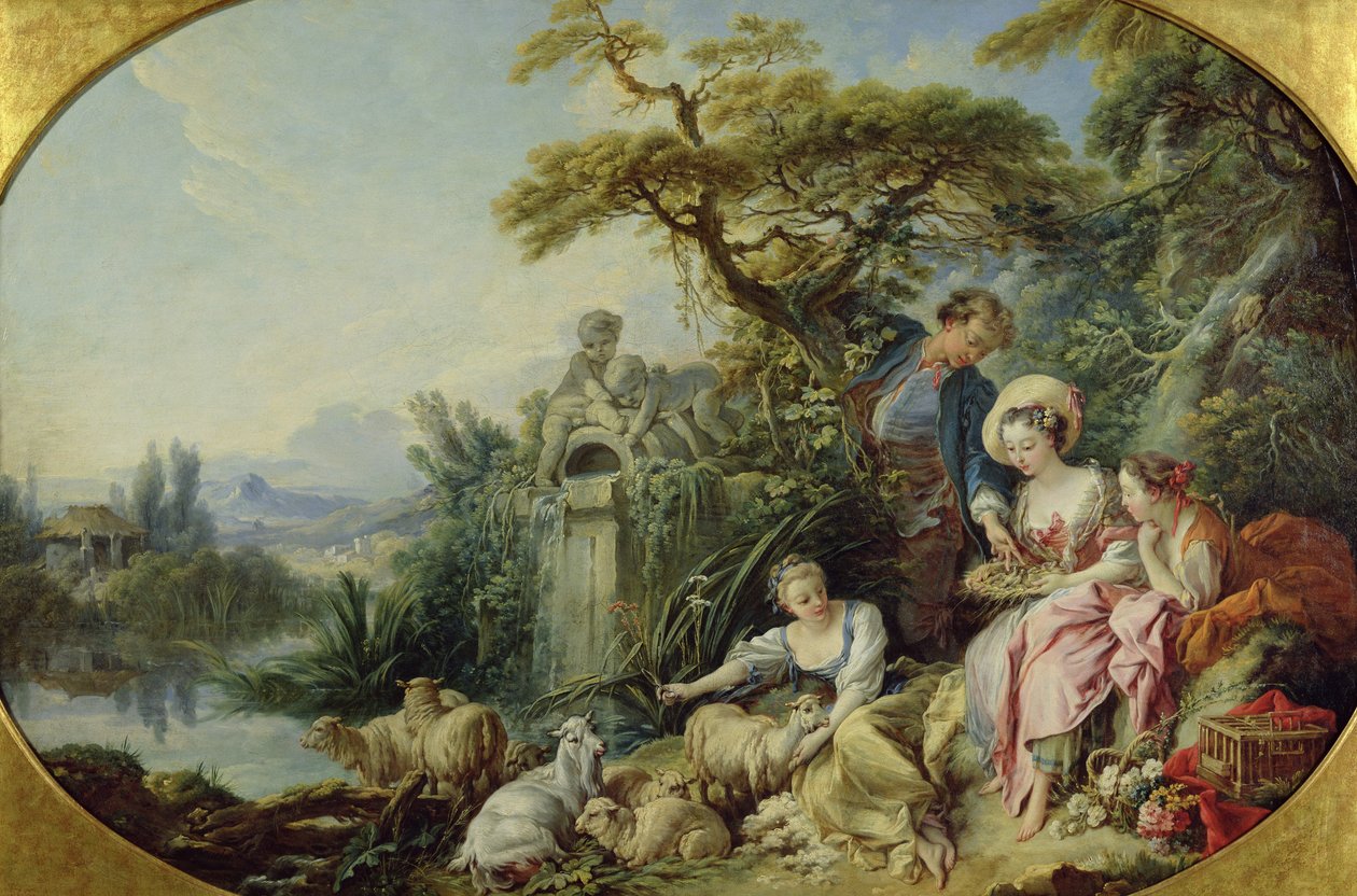 O Presente do Pastor ou, O Ninho (óleo sobre tela) de François Boucher