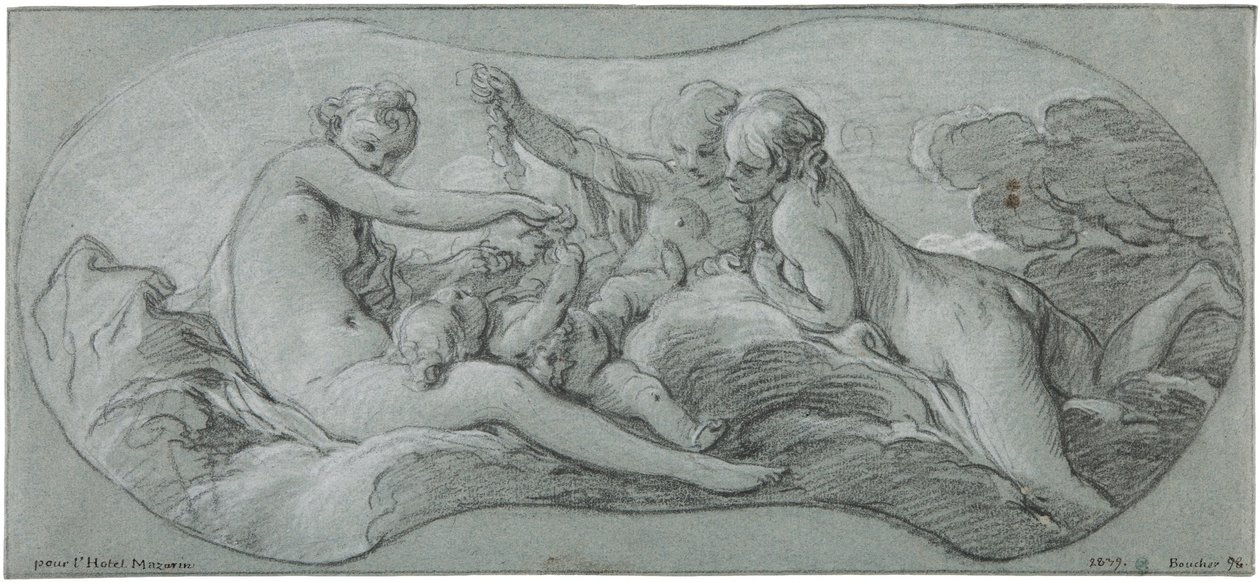 As Três Graças a brincar com Cupido de François Boucher