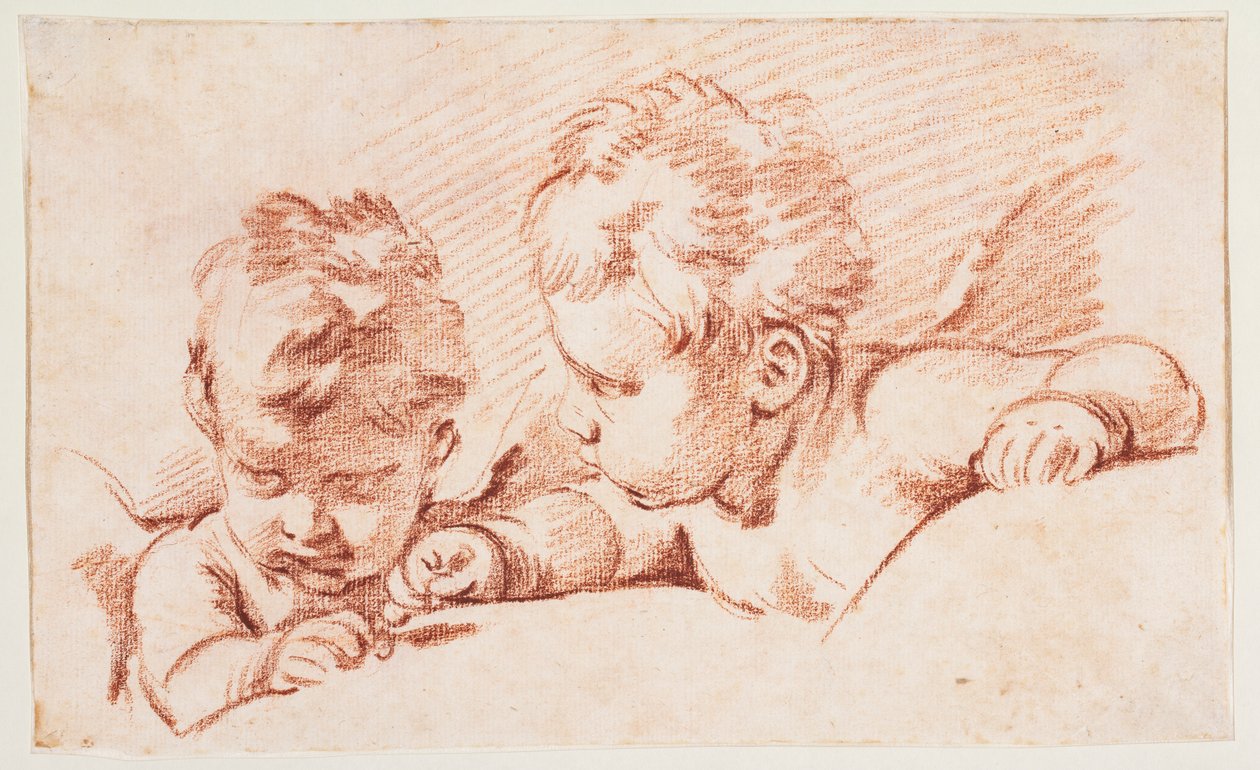 Dois putos. Rascunho para peça de porta em Amalienborg de François Boucher