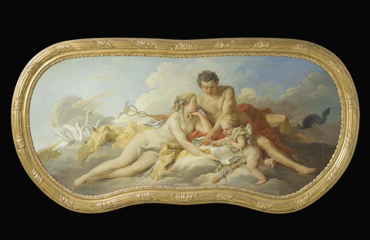 Vénus e Mercúrio a ensinarem Cupido de François Boucher