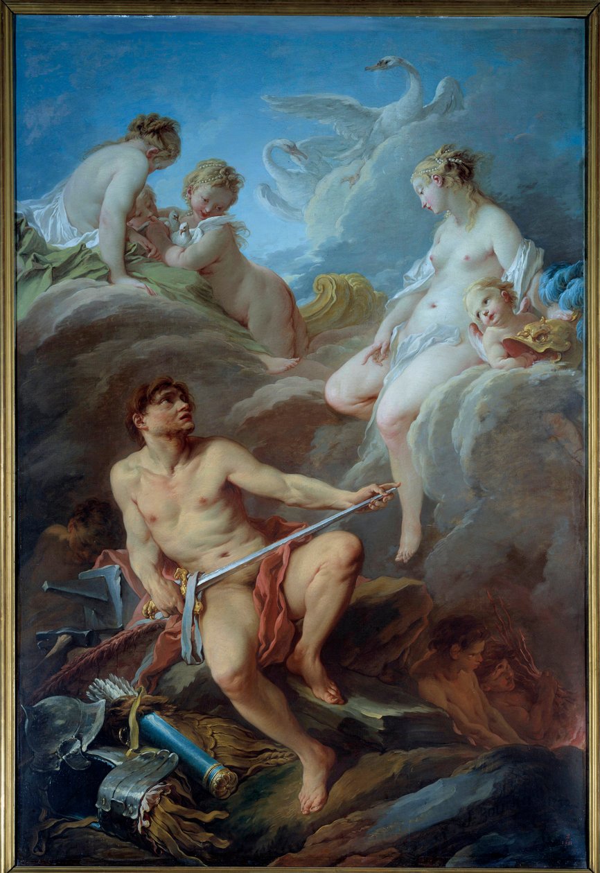 Vênus pedindo armas para Vulcano Enee Pintura por François Boucher (1703-1770) 1732 Sol. 2,52x1,75 m de François Boucher