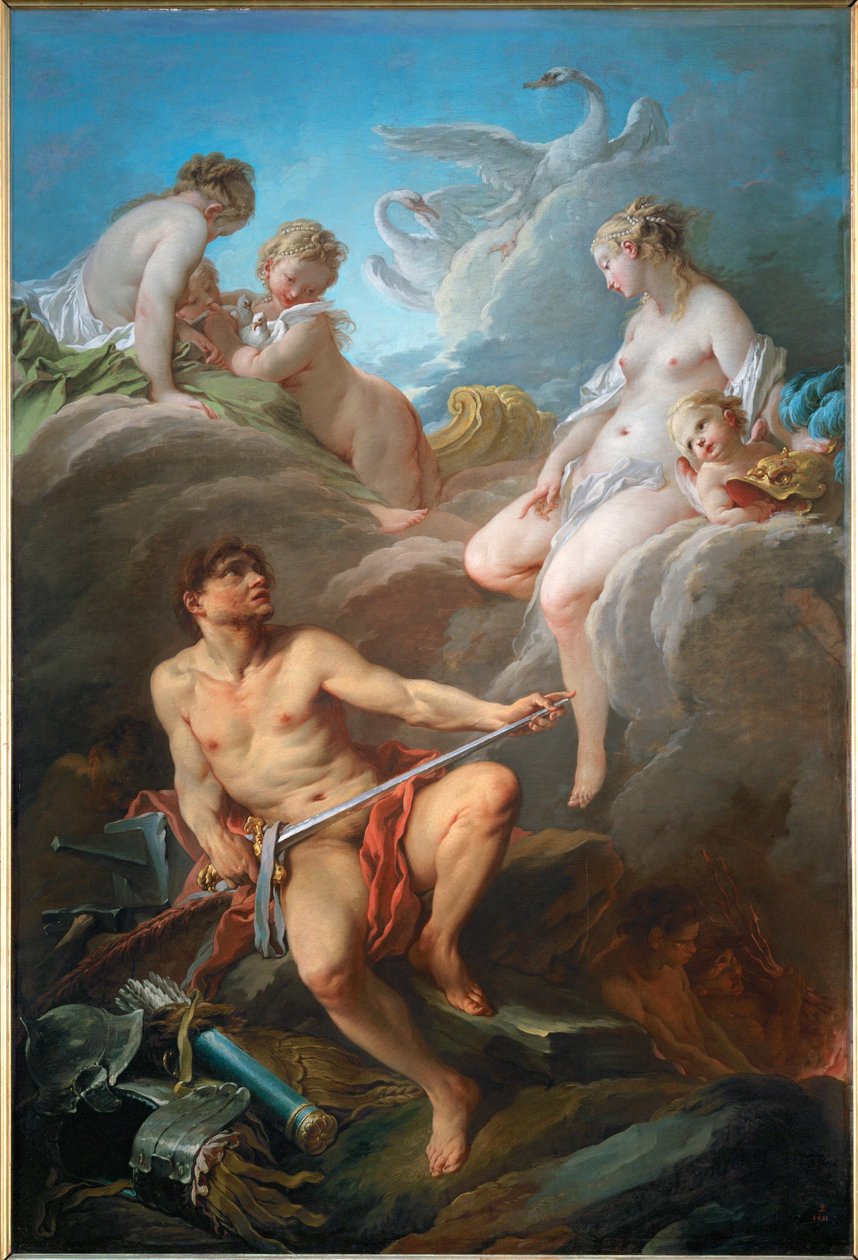Venus demande a Vulcain des armes pour Enee - Vénus pede a Vulcano, o marido que deixou, que forje armas para Eneias, o seu filho ilegítimo ... de François Boucher