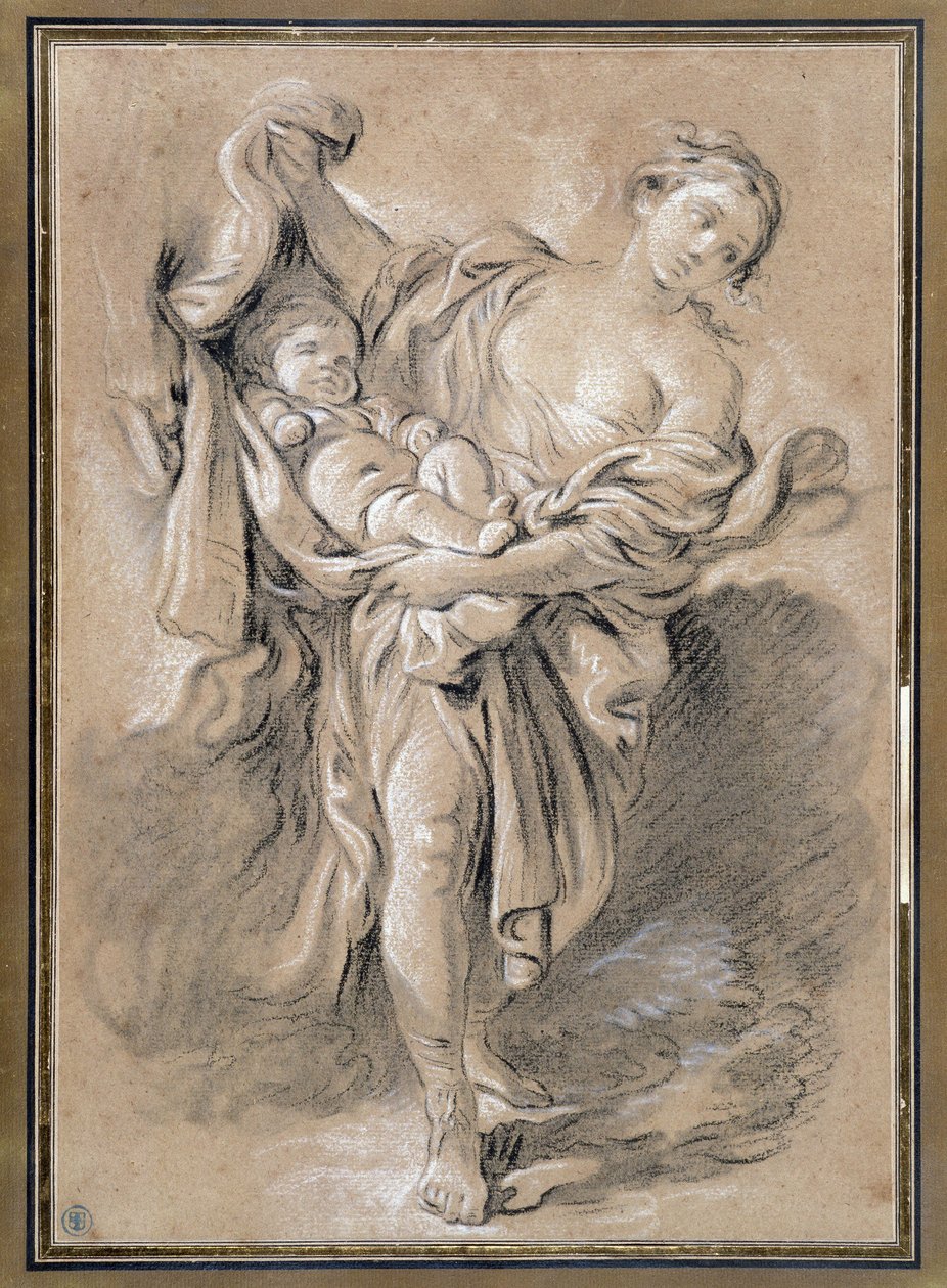 Mulher com Criança de François Boucher