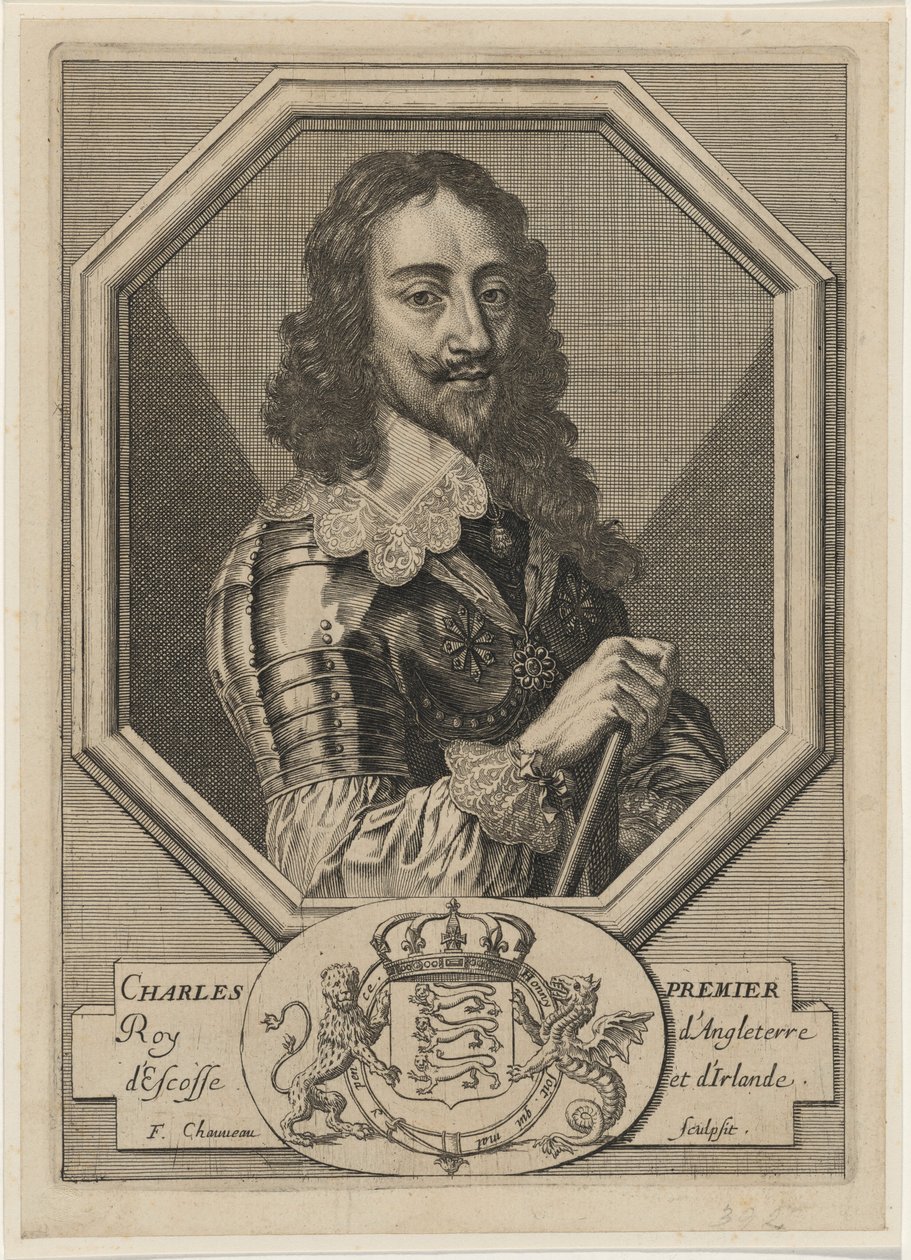 Carlos I numa moldura octogonal de Francois Chauveau