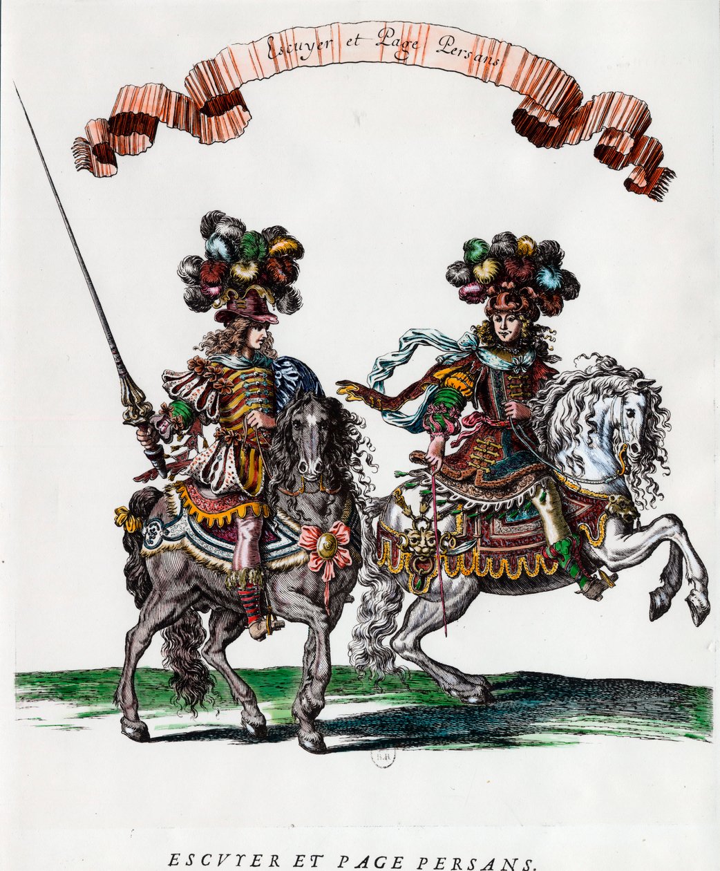 Página de Ecuyer e Persa durante o carrossel dado pelo Rei Luís XIV (1639-1715) Gravura de François Chauveau (1613-1676) cerca de 1662 Colecção privada de Francois Chauveau