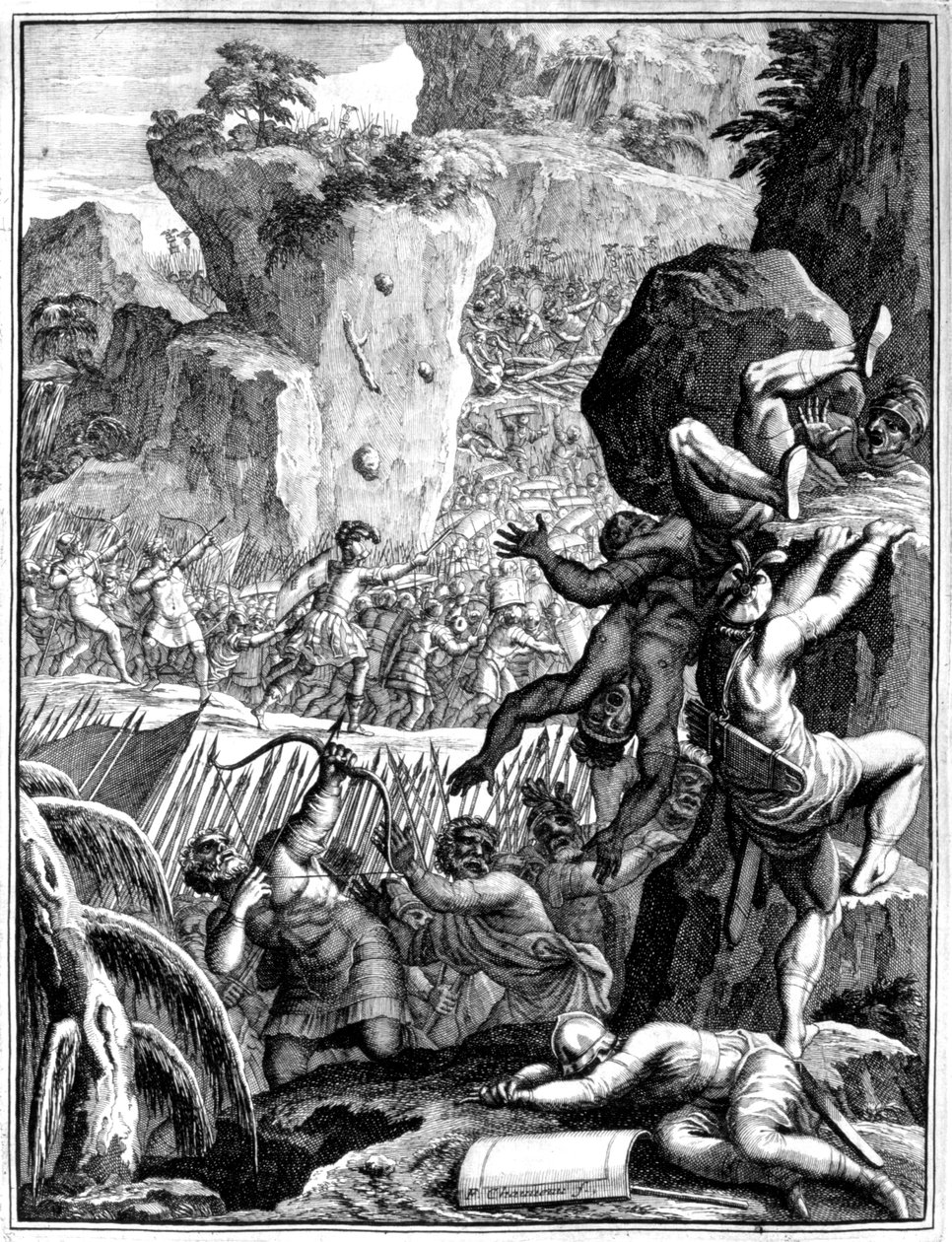 Forças sob Alaric I, Rei dos Visigodos, em batalha, c410 1654 de Francois Chauveau