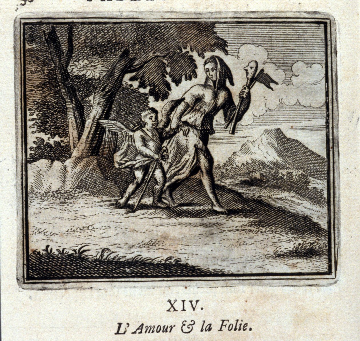 O amor e a loucura. Fábulas de Jean de La Fontaine (1621-95). Ilustração de François Chauveau (1613-1676). Edição de 1728. de Francois Chauveau