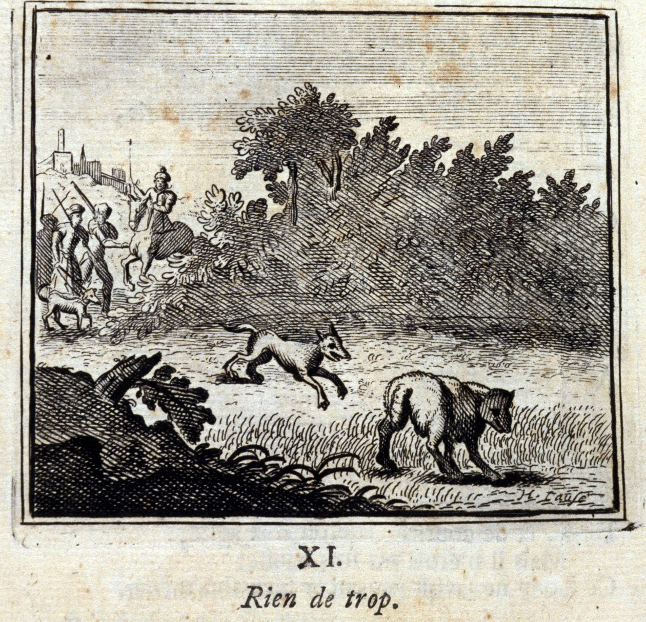 Nada de mais. Fábulas de Jean de La Fontaine (1621-95). Ilustração de François Chauveau (1613-1676). Edição de 1728. de Francois Chauveau