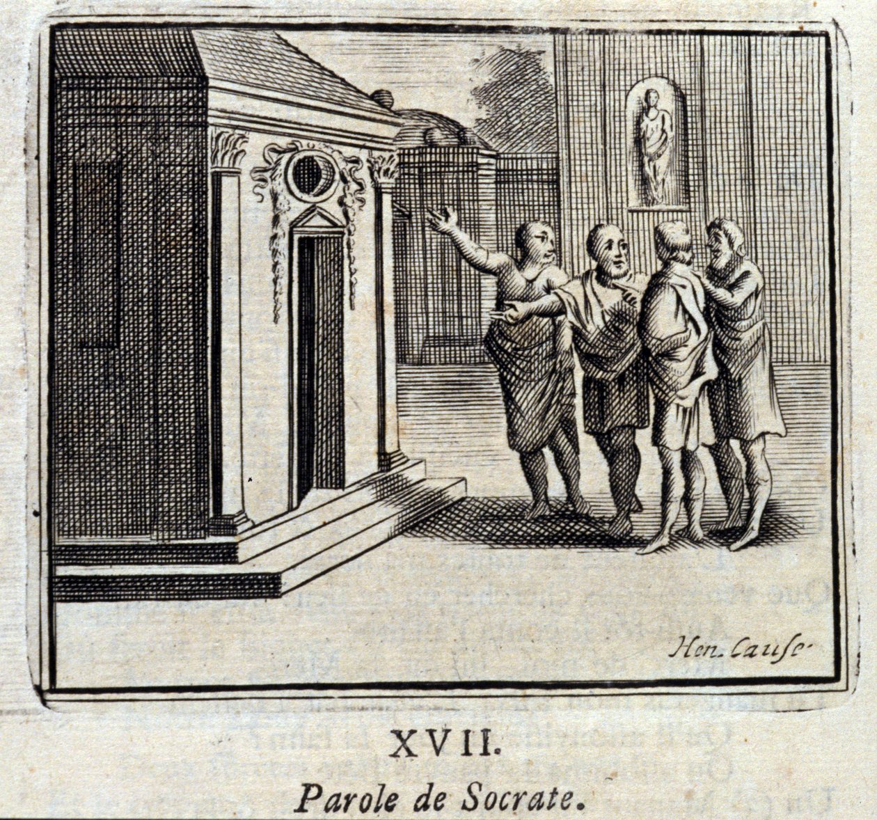 A palavra de Sócrates. Fábulas de Jean de La Fontaine (1621-95). Ilustração de François Chauveau (1613-1676). Edição de 1728. de Francois Chauveau