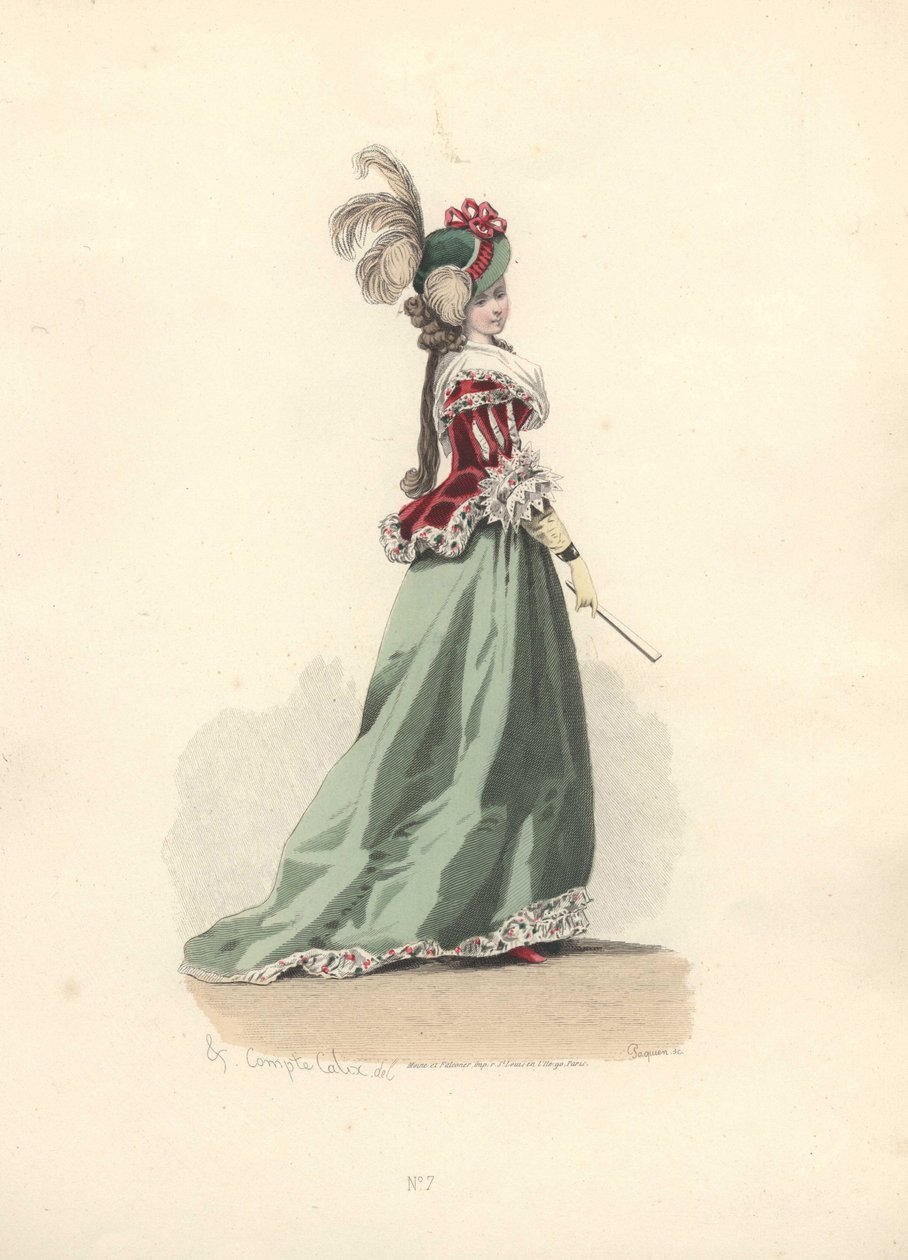 Mulher de casaco e saia, era de Maria Antonieta. de Francois Claudius Compte Calix