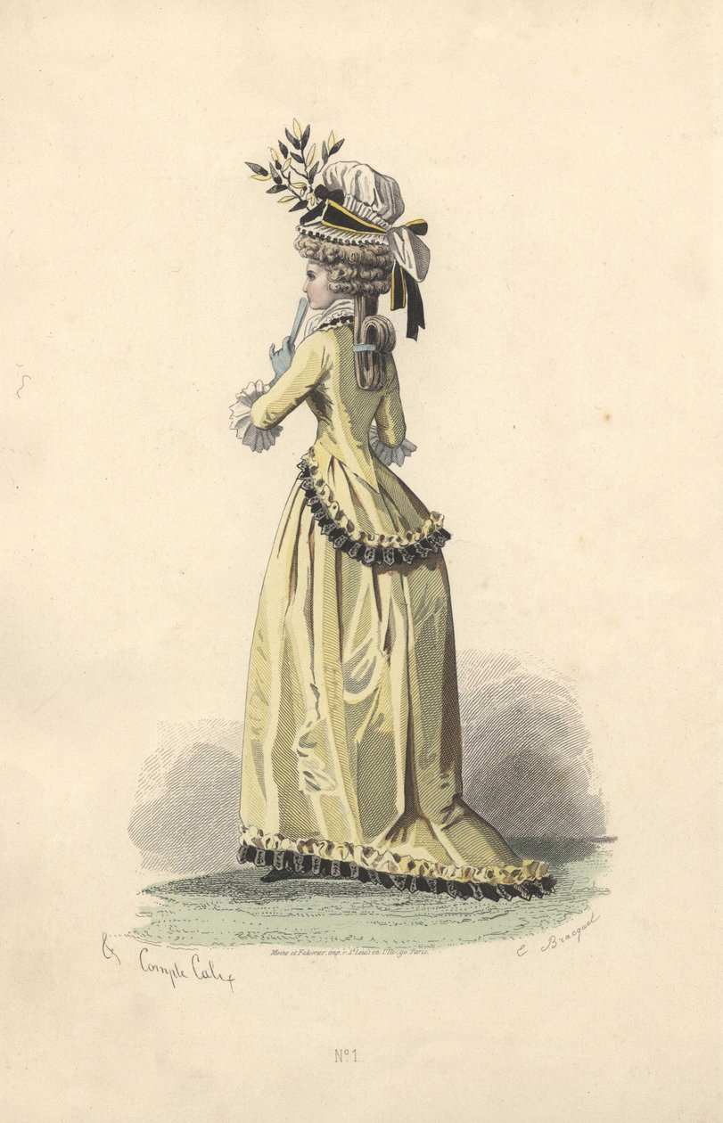 Mulher de casaco e vestido de seda, era de Maria Antonieta de Francois Claudius Compte Calix