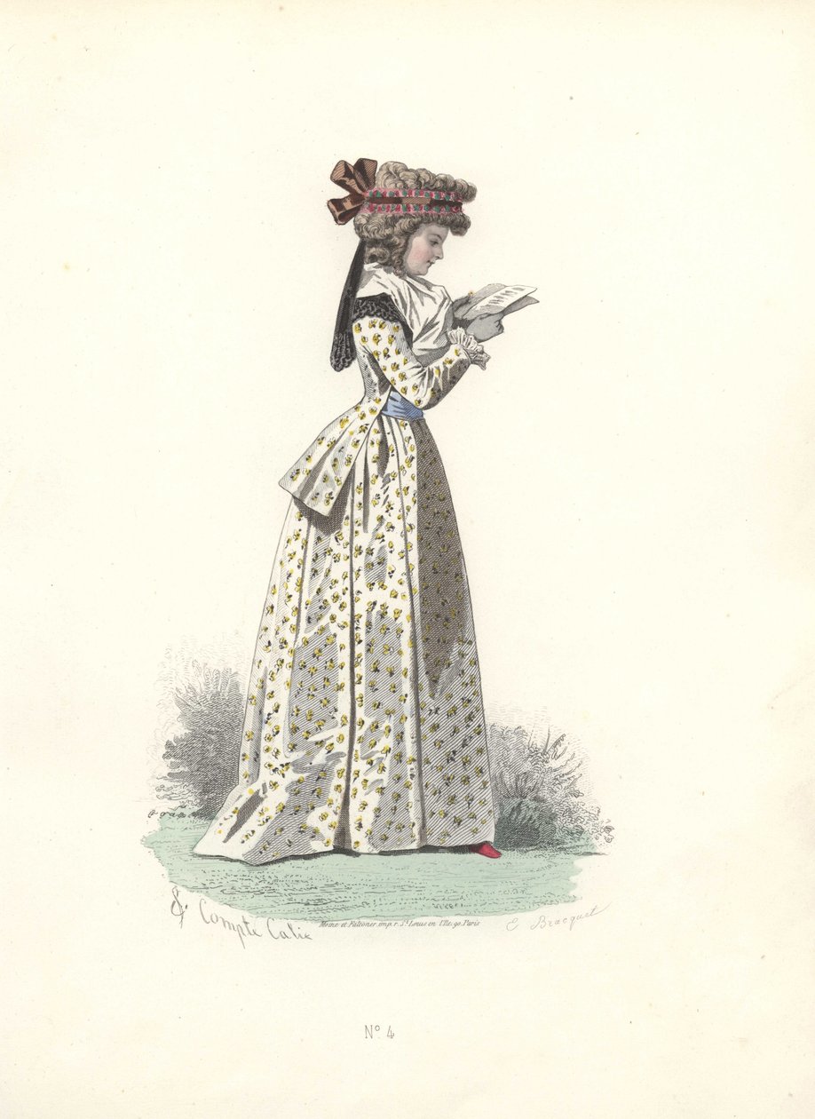 Mulher a ler um livro, era de Maria Antonieta. de Francois Claudius Compte Calix