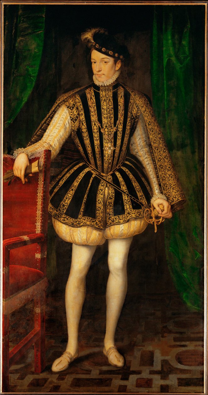 Rei Carlos IX de França ... (óleo sobre tela) de François Clouet