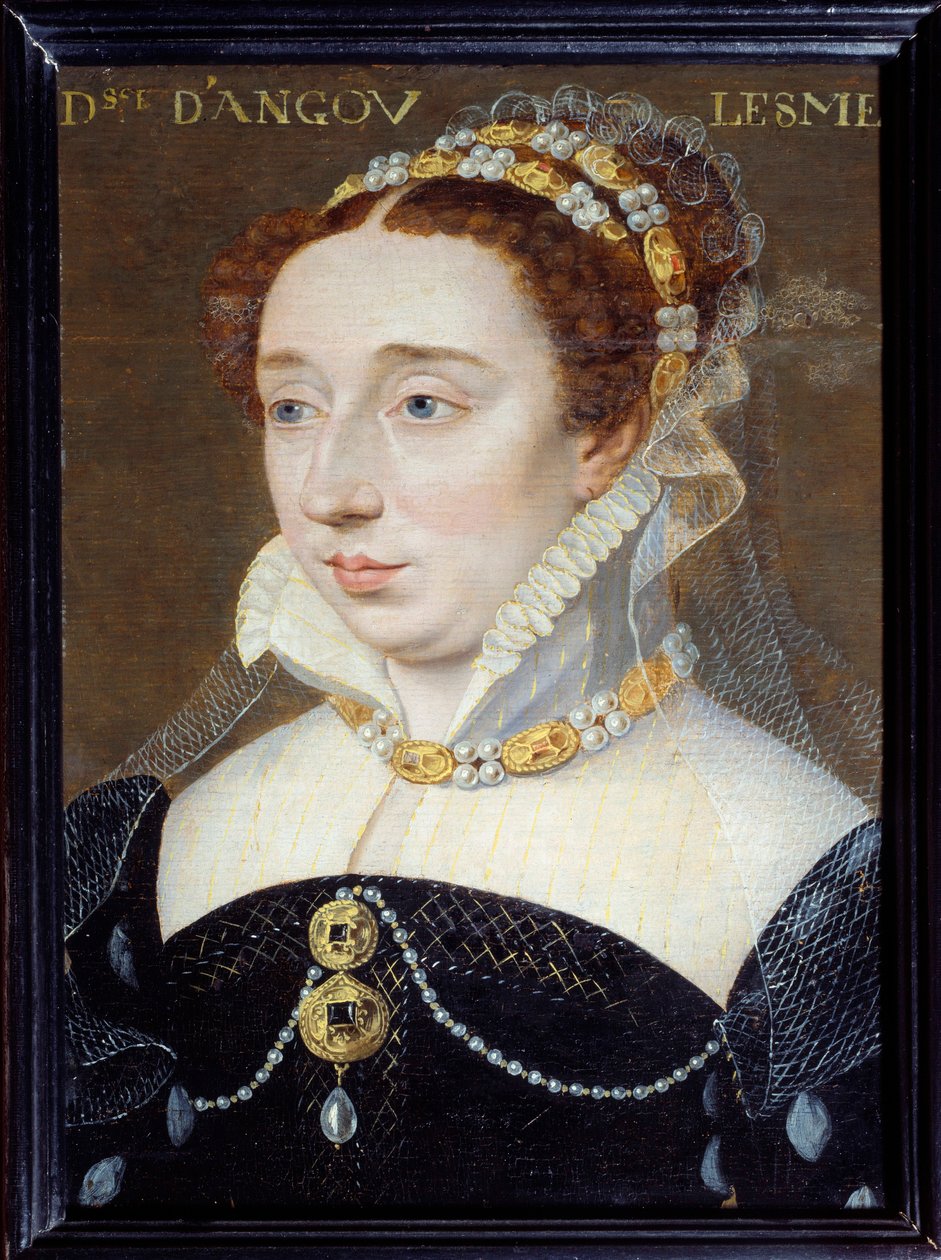 Retrato de Diane de França, Duquesa de Angouleme (1538-1619), legitimee filha de Henri IV Pintura de François Clouet (1515-1572) Sol do século XVI. 0,31x0,23 m Paris, Musee Carnavalet de François Clouet
