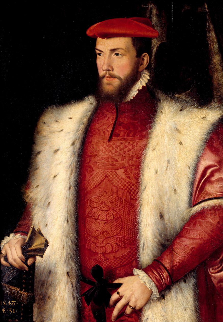 Retrato de Odet de Coligny (1517-1571) Cardeal de Chatillon Pintura de François Clouet (1515-1572) Sol do século XVI. 0,94x0,73 m Chantilly, Musee Conde de François Clouet