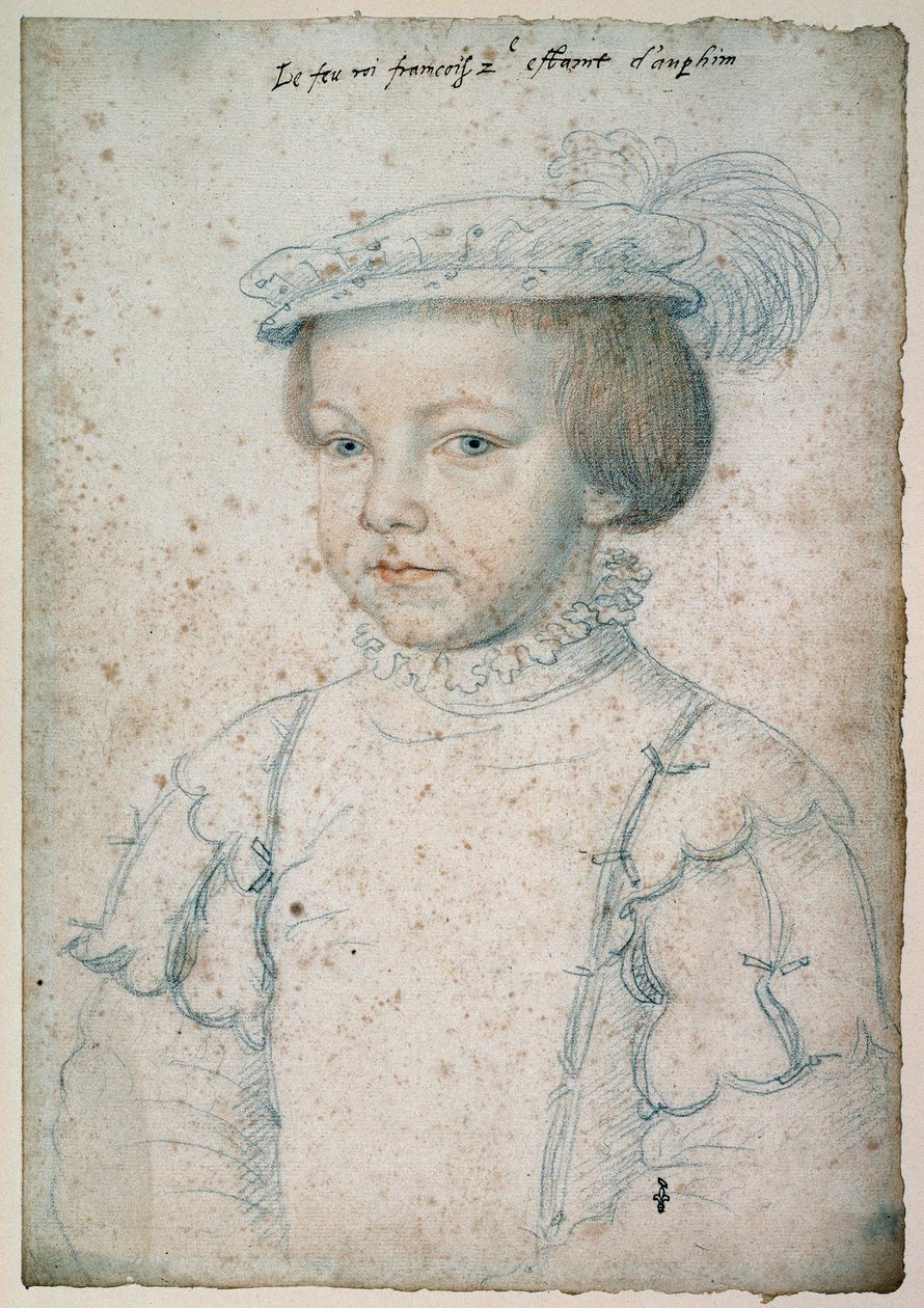 Retrato do Rei de França François II (1544-1560). Desenho de François Clouet (1515-1572) de François Clouet