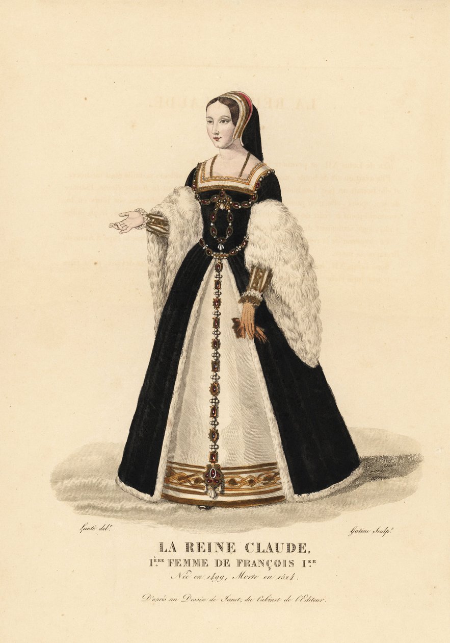 Rainha Claude, primeira esposa do Rei Francisco I de François Clouet