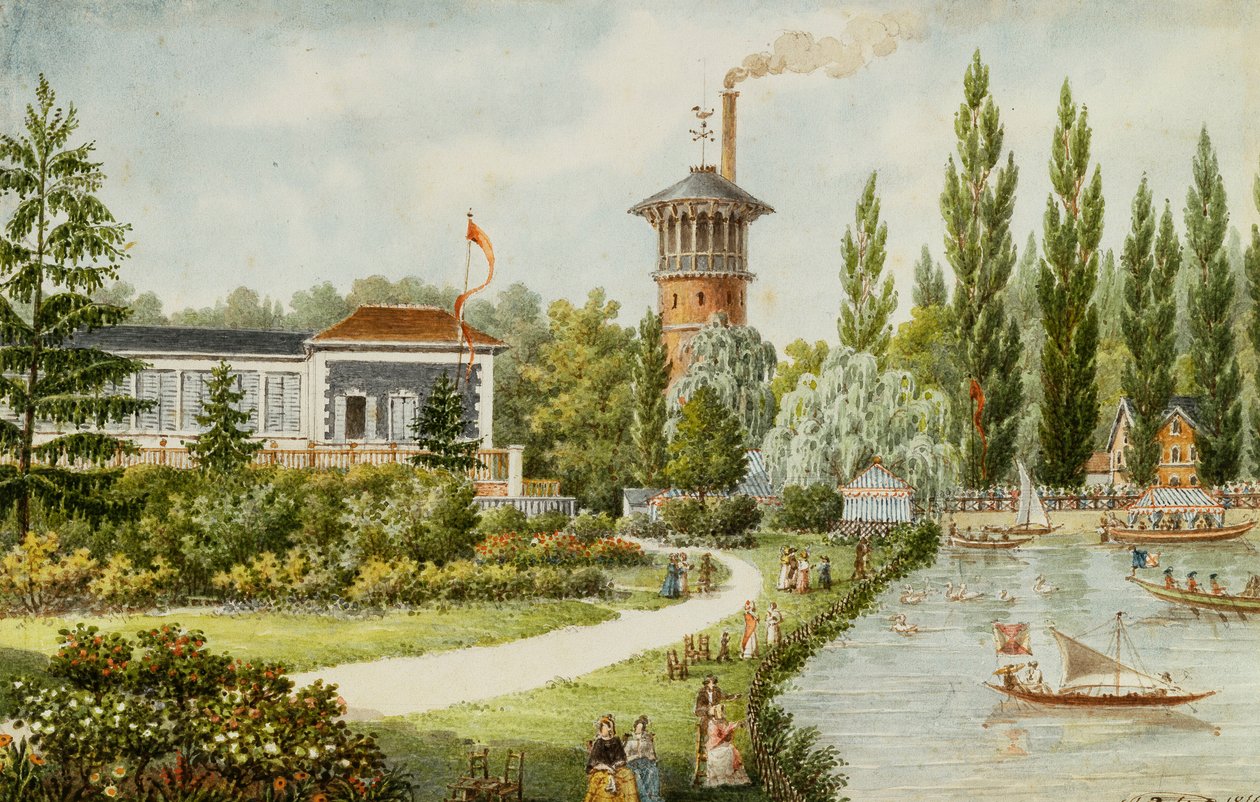Um parque de lazer fora de Paris, 1846 de Francois Debret