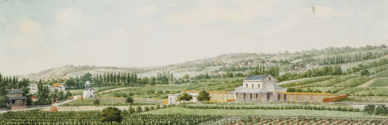 Uma estação de trem nos arredores de Paris, 1846 de Francois Debret
