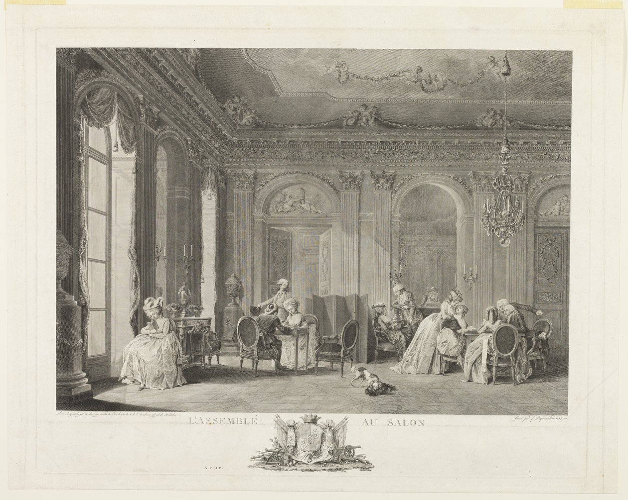A assembleia na sala de estar de Francois Dequevauviller