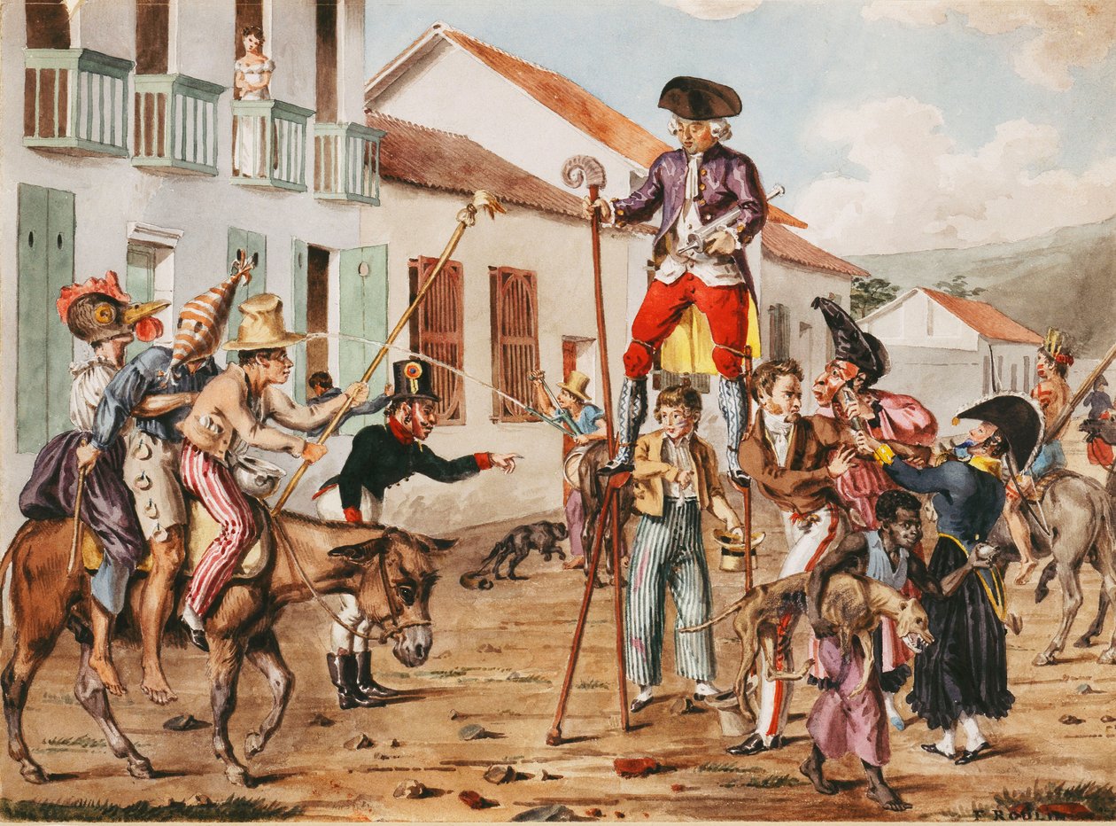 Uma cena de carnaval de Francois Desire Roulin