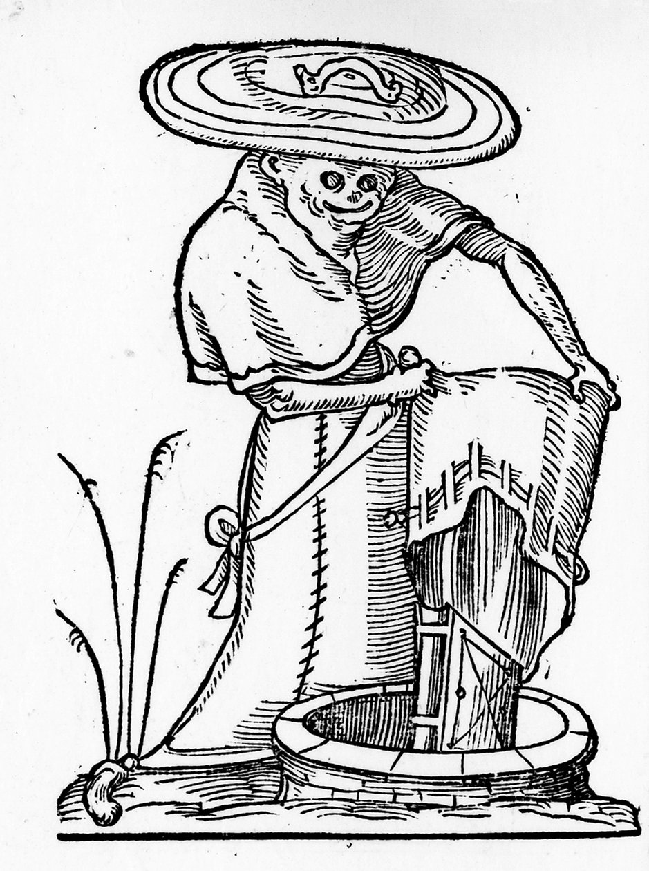 Ilustração de &39;Os Sonhos Humorísticos de Pantagruel&39; de Francois Desprez, publicada em 1565 de Francois Desprez
