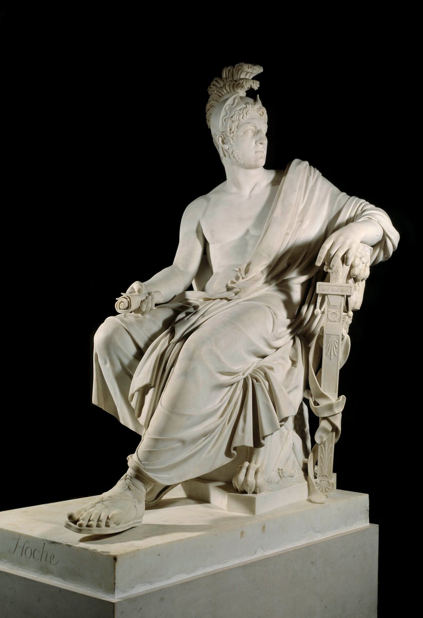 Retrato de Lazare Louis Hoche (1768-1797), general francês da Revolução. Escultura de François Dominique Aime Milhomme (1758-1823) Sol. 1,90 m Versailles, musee du chateau. de Francois Dominique Aime Milhomme