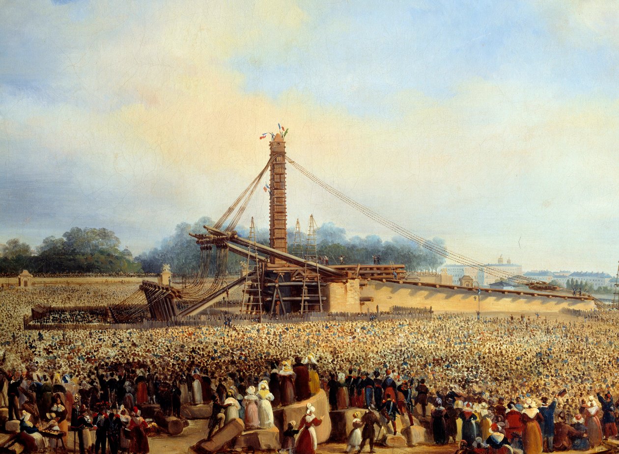 Ereção do obelisco de Luxor place de la concorde (25 de outubro de Francois Dubois