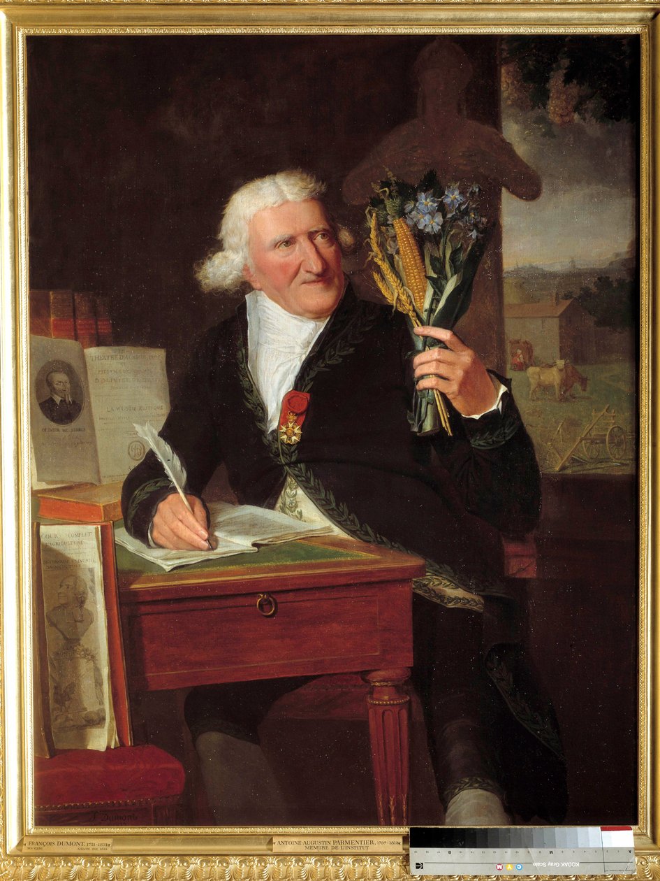 Retrato de Antoine Augustin, Barão Parmentier (1737-1813) agrônomo representante, vestindo a legião de honra. Pintura de François Dumont l