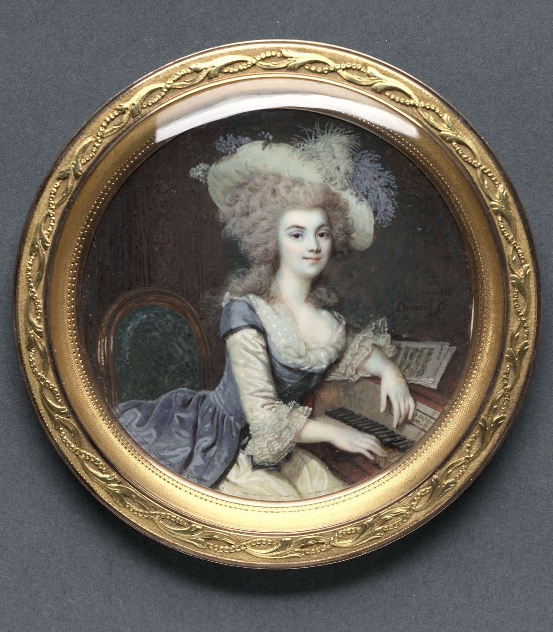 Retrato de uma mulher em um cravo, c. 1788 de Francois Dumont