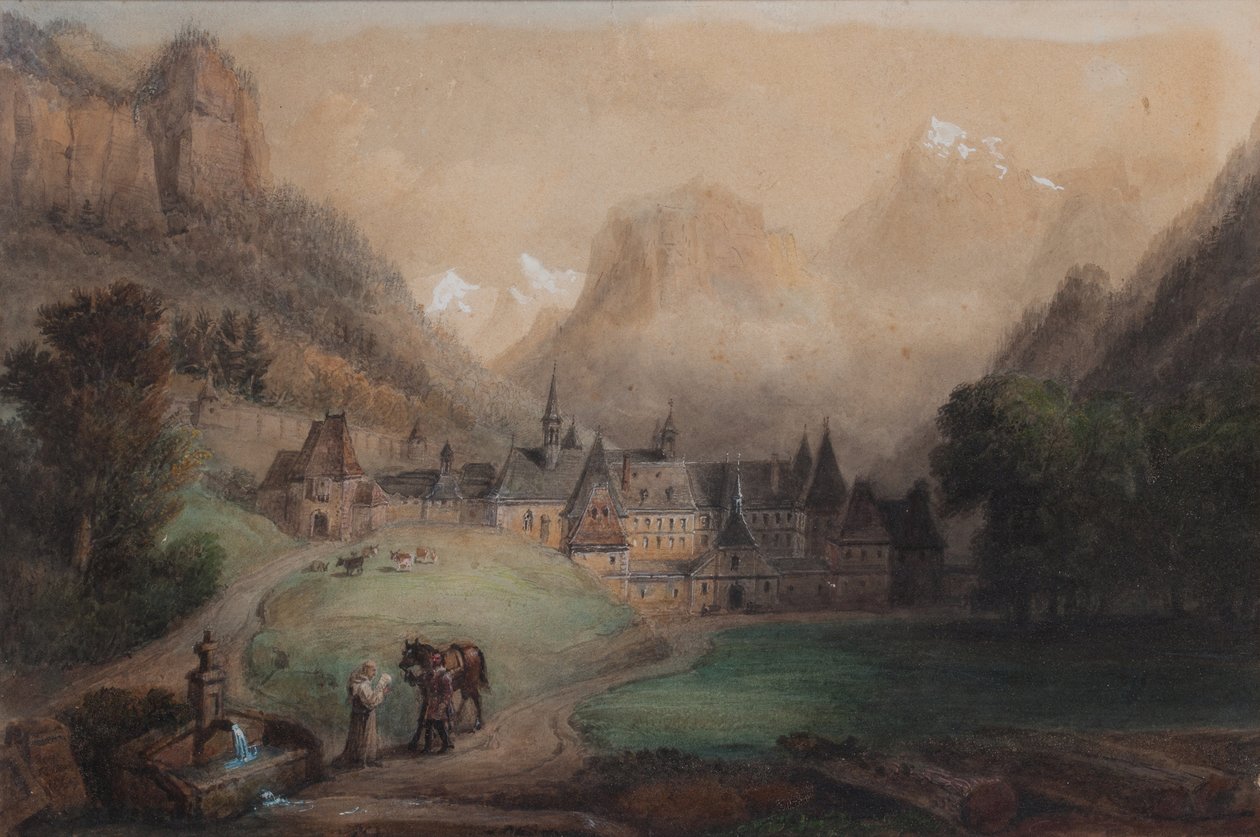 La Grande Chartreuse 1869 (Aguarela sobre papel) de Francois Edme Ricois