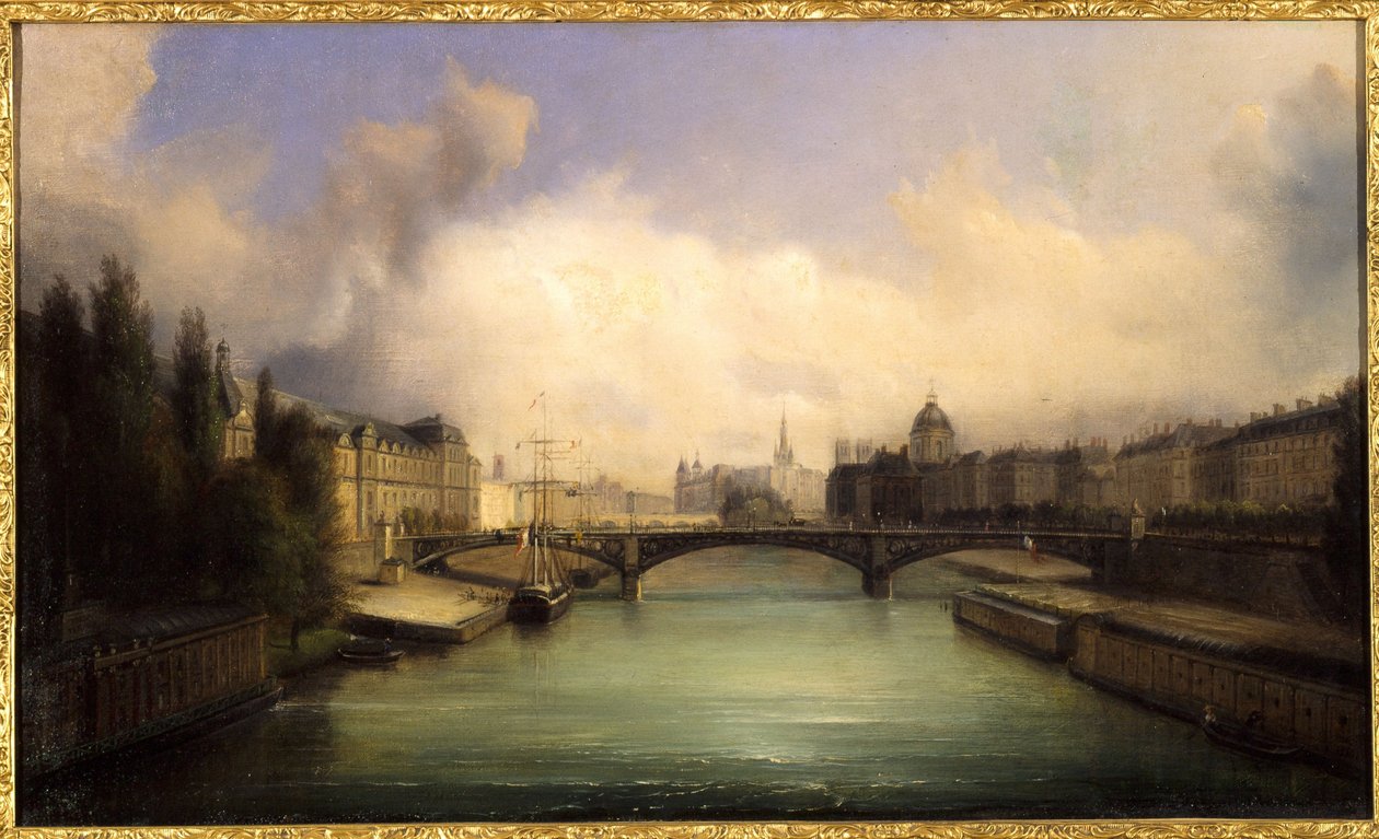 O Sena e a Ile de la Cité, vista do Pont Royal de Francois Edme Ricois
