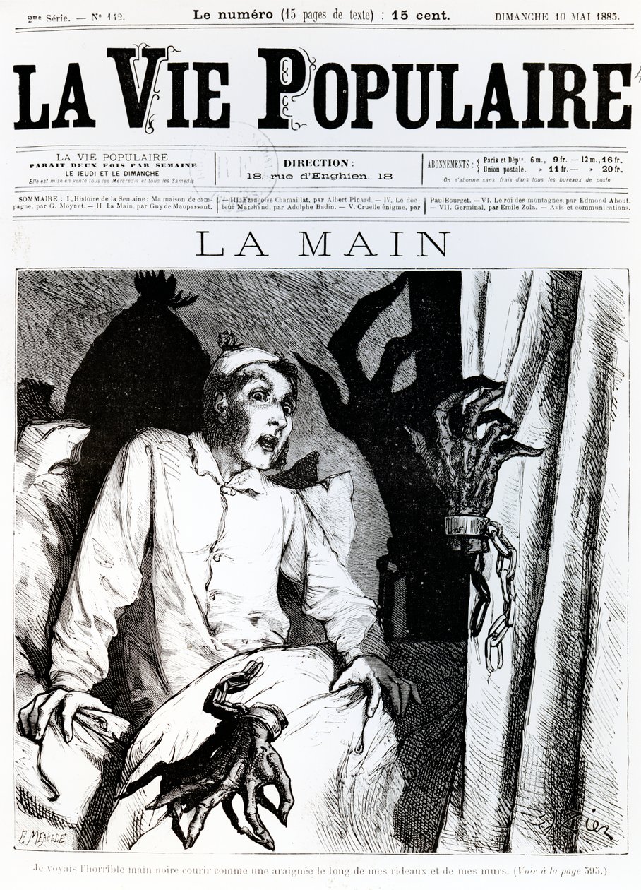 A mão, capa de &39;La Vie Populaire&39;, 1885 de Francois Edouard Zier