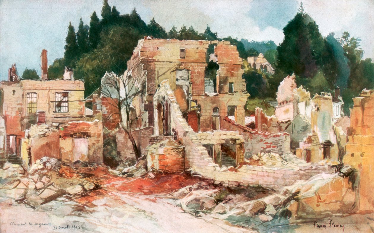 Clermont-en-Argonne, França, agosto de 1915, 1926. de Francois Flameng