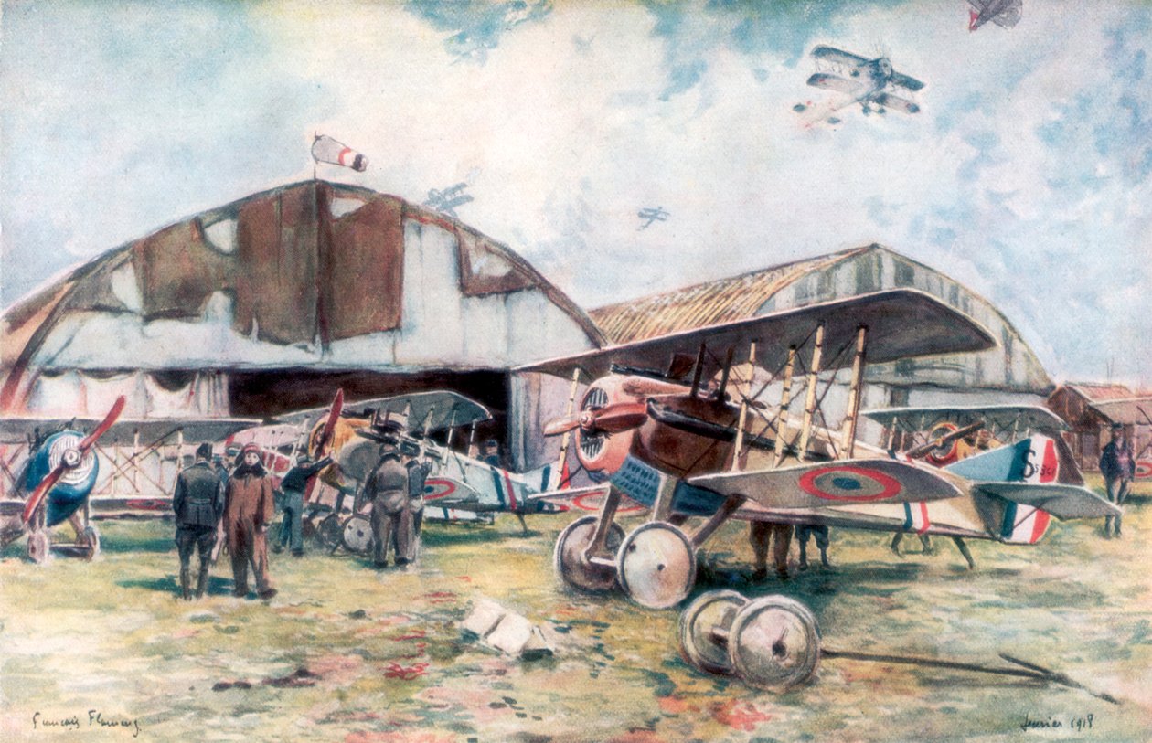 Aeródromo do Esquadrão de Caça Francês, 1918, 1926. de Francois Flameng