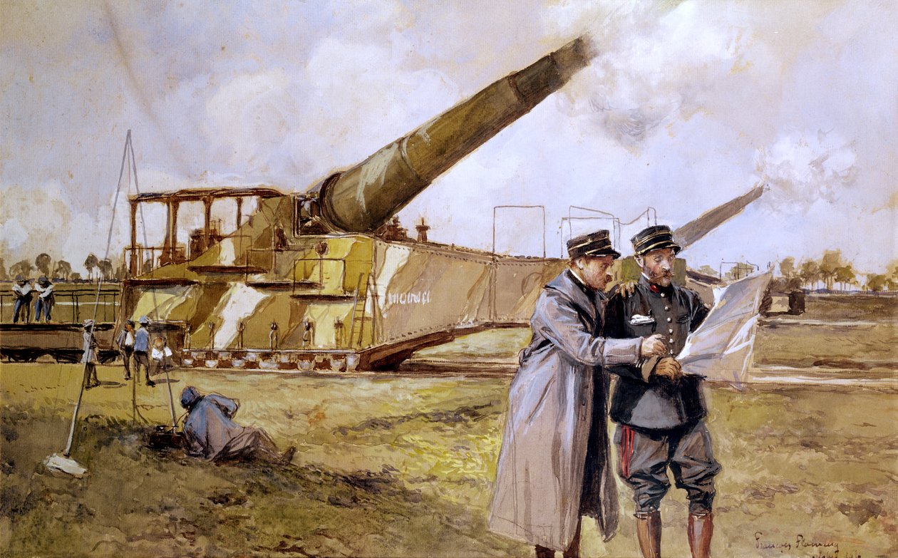 Artilharia Pesada na Ferrovia, outubro de 1916 de Francois Flameng