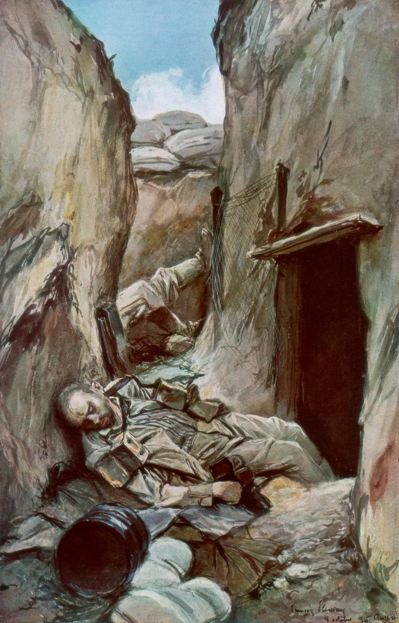 As Trincheiras Conquistadas de Perthes, Champagne, França, outubro de 1915, 1926. de Francois Flameng
