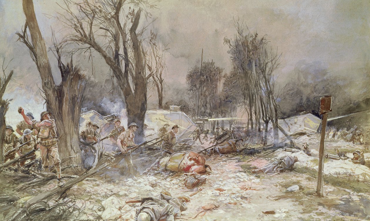 A ofensiva em Saint-Pierre-Aigle, julho de 1918 de Francois Flameng
