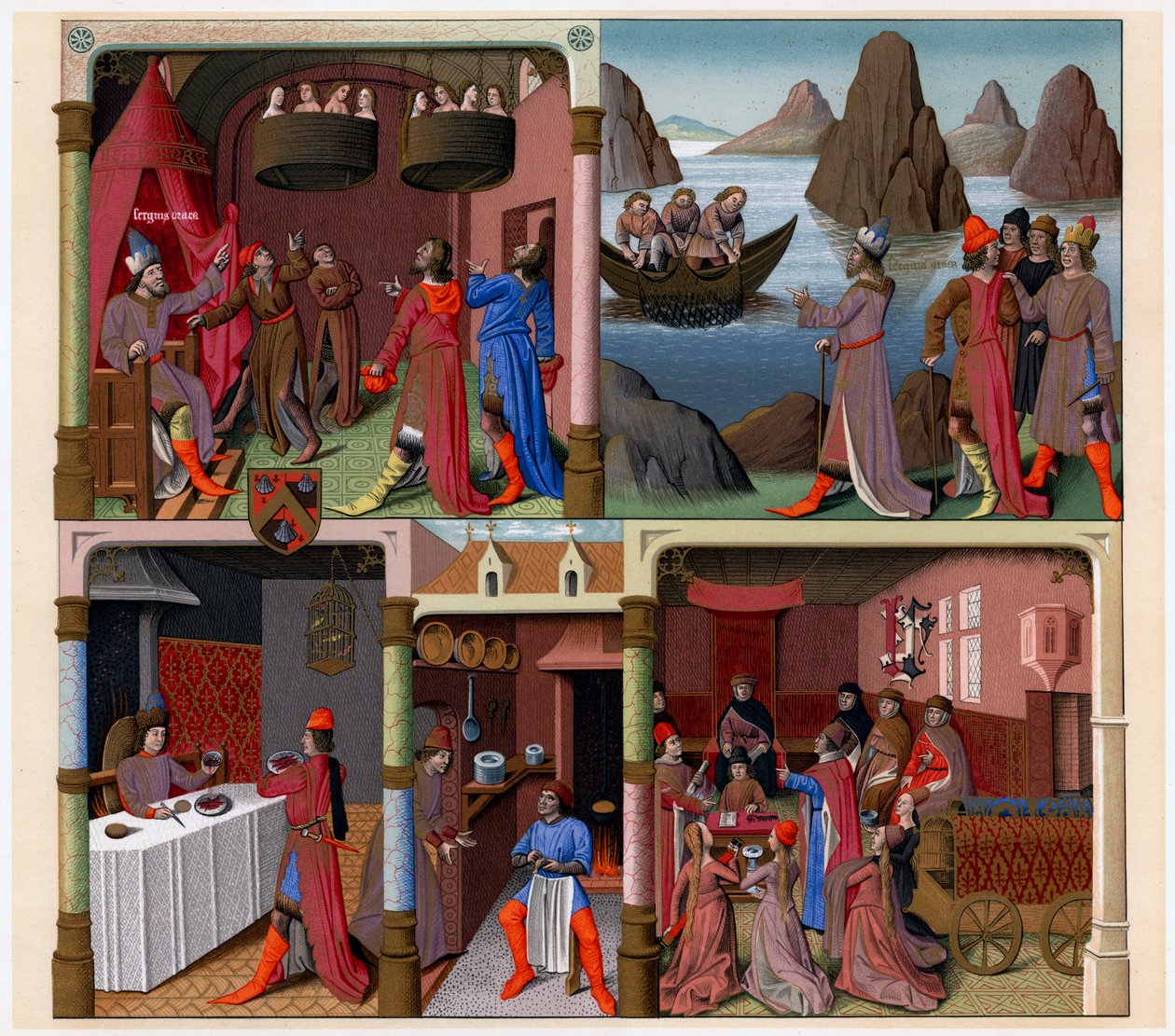 Sergius Orata e outros romanos, 1473-1480. de Francois Fouquet