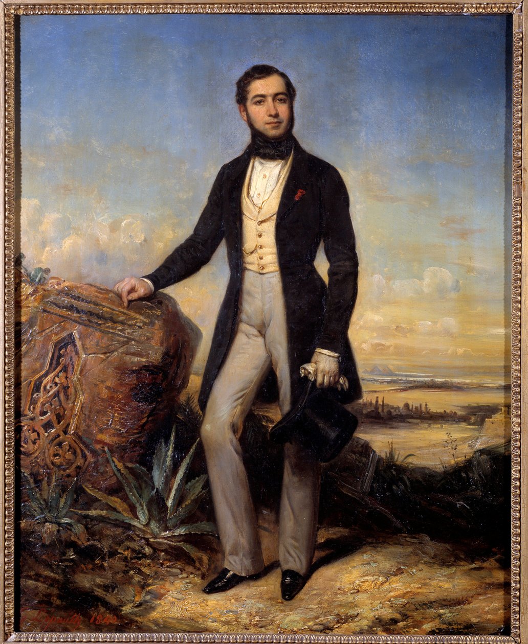 Retrato de Ferdinand de Lesseps (1805-1894), diplomata e empresário francês. Pintura de François Gabriel Lepaulle (1804-1886) de Francois Gabriel Guillaume Lepaulle