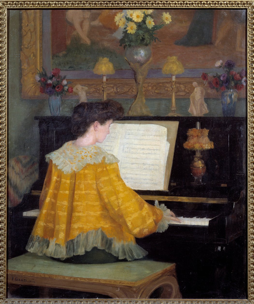 Rapariga ao Piano Pintura de François Gauzi (1862-1933) 1904 Toulouse, musee des Augustins - Jovem ao piano. Pintura de François Gauzi (1862-1933) de Francois Gauzi