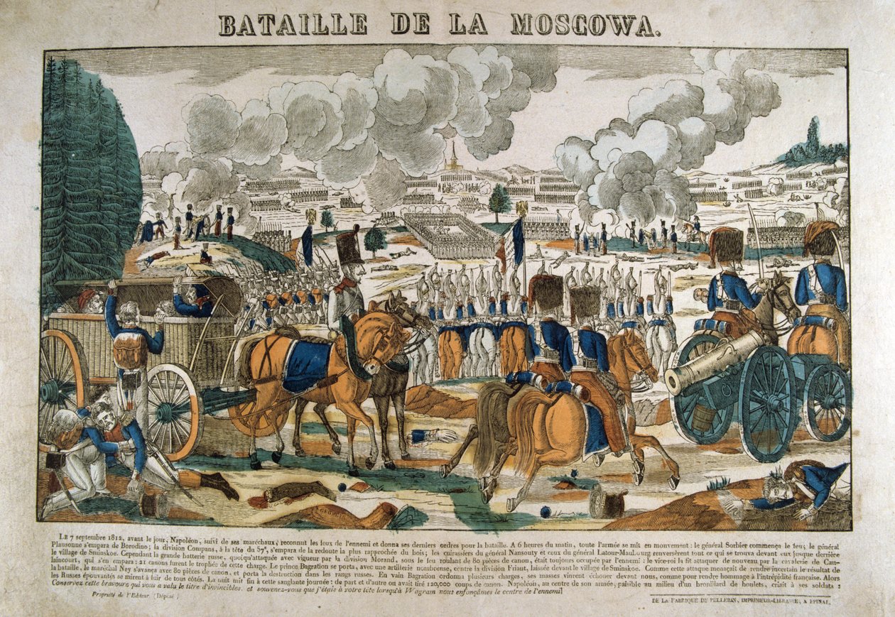 Batalha de Borodino, Rússia, 7 de setembro de 1812, c1835 de Francois Georgin
