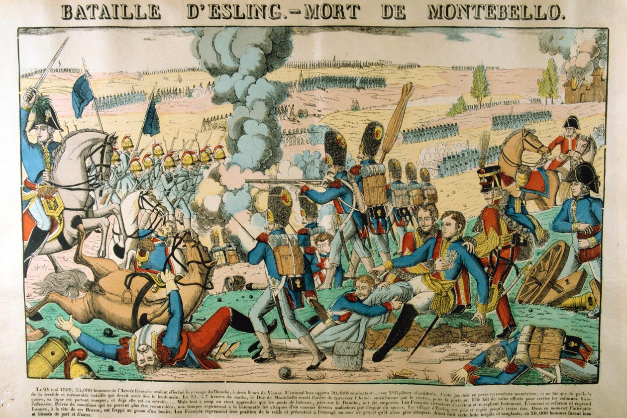 Batalha de Essling - Morte de Montebello, 21 de maio de 1809, c1835 de Francois Georgin