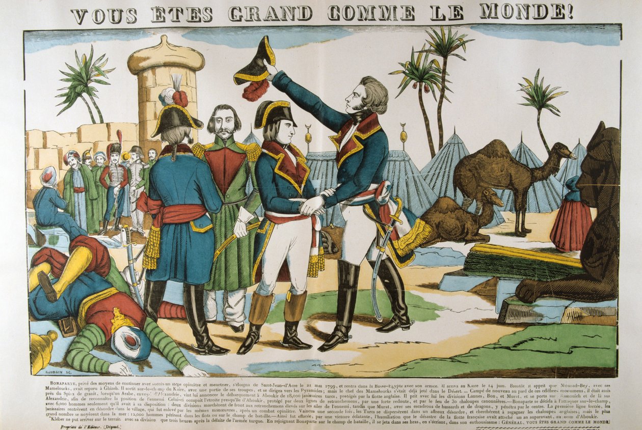 Napoleão e General Kleber na expedição ao Egito, 1798, c1835 de Francois Georgin
