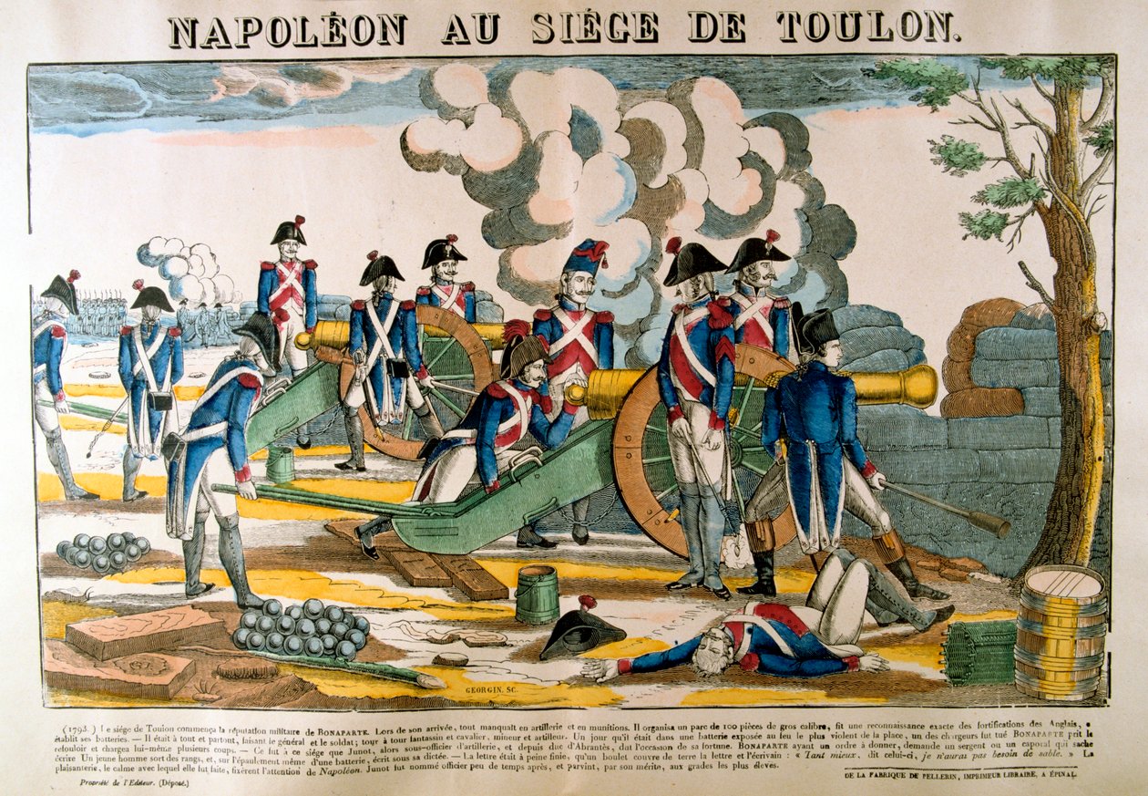 Napoleão no cerco de Toulon, 1793, c1835 de Francois Georgin