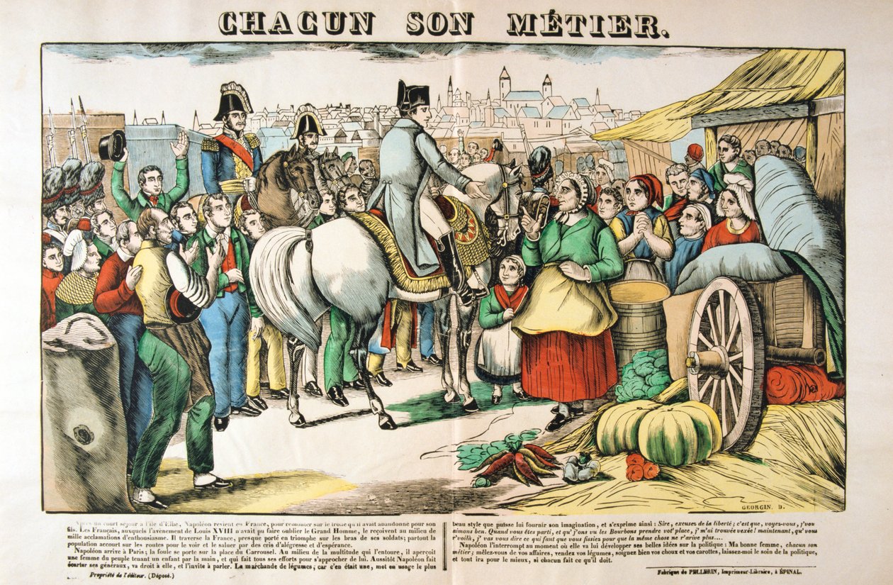Napoleão retorna a Paris da Ilha de Elba, 1815, c1835 de Francois Georgin