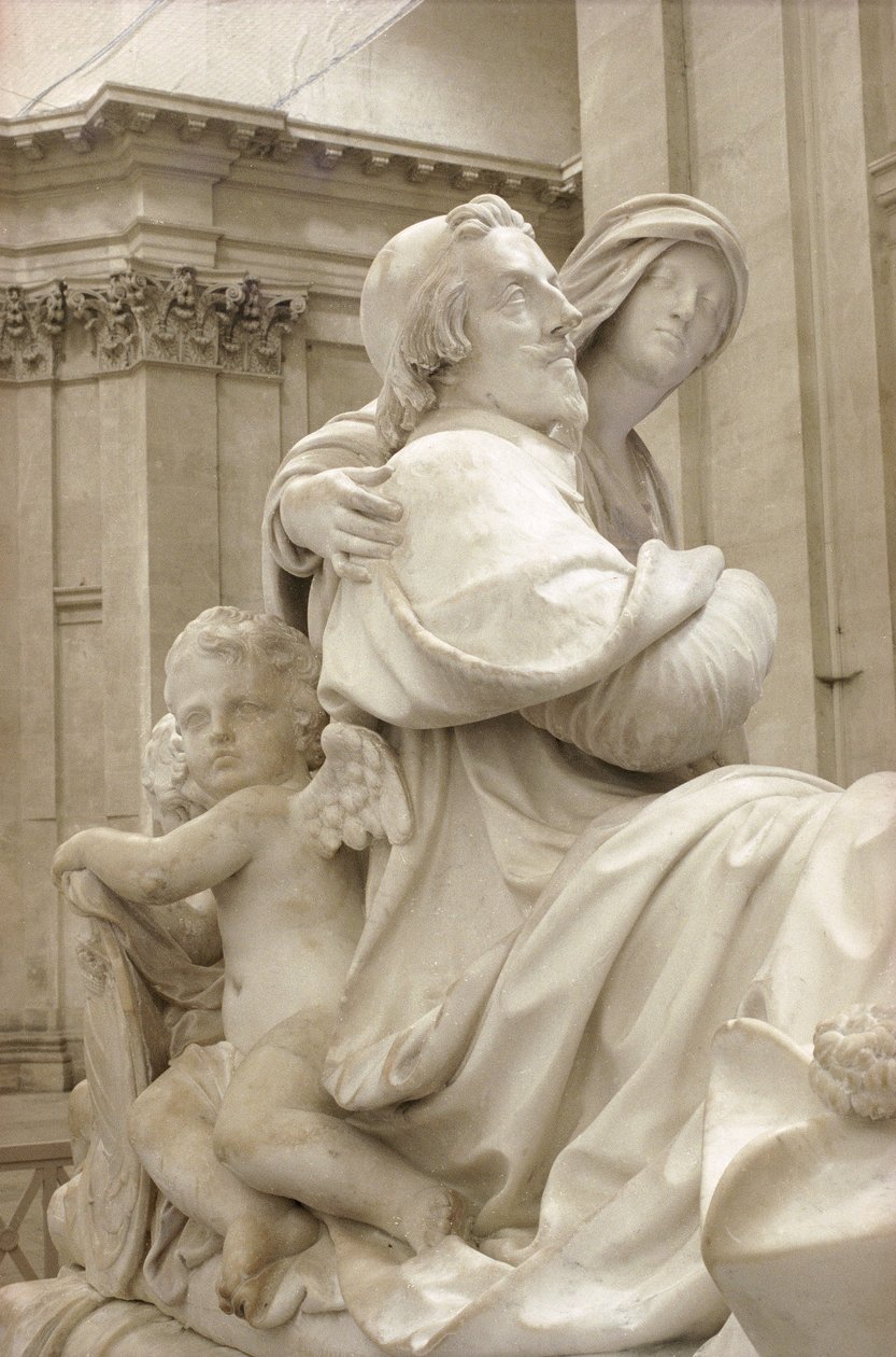 Detalhe do monumento fúnebre a Armand-Jean du Plessis, Cardeal Richelieu 1585-1642, 1694 em mármore ver também 245284 de Francois Girardon